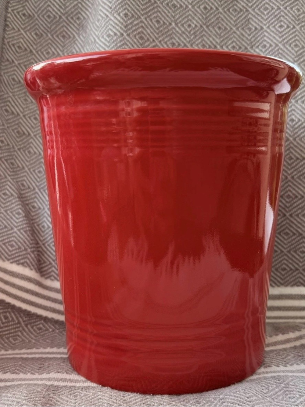 Fiesta Homer Laughlin Large Red Ceramic Utensil Holder - USA